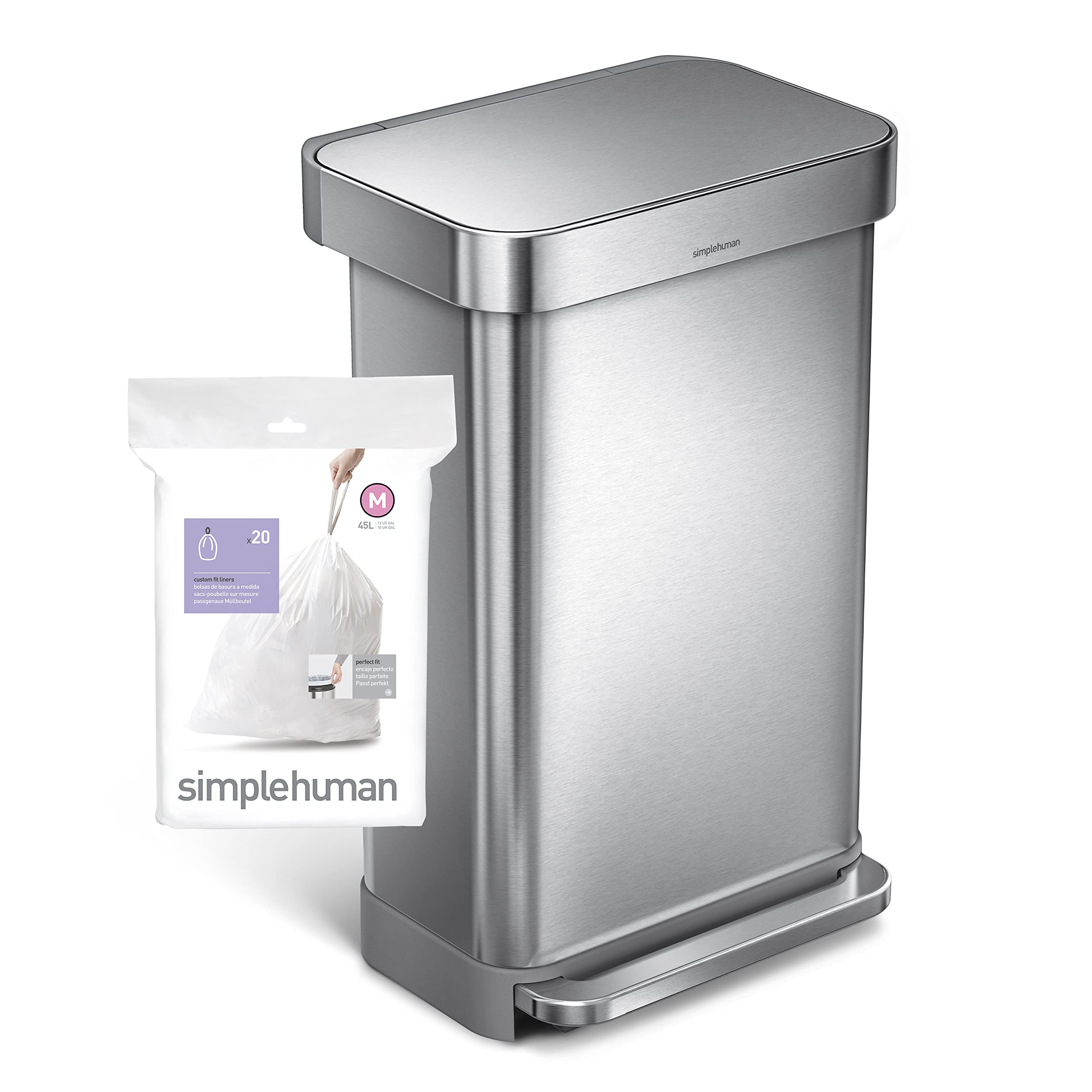 Foto 5 | Bolsas De Basura Simplehuman Code M De 45 Litros  11 9 Galones  60 Unidades - Venta Internacional.
