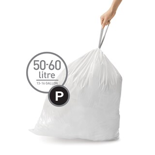 Foto 2 | Bolsas De Basura Simplehuman Code P 50-60 L 60 Unidades Blancas - Venta Internacional.