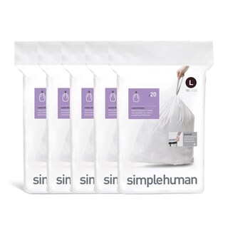 Foto 1 | Bolsas De Basura Simplehuman Code L 18 L/4.7 Galones 100 Unidades - Venta Internacional.