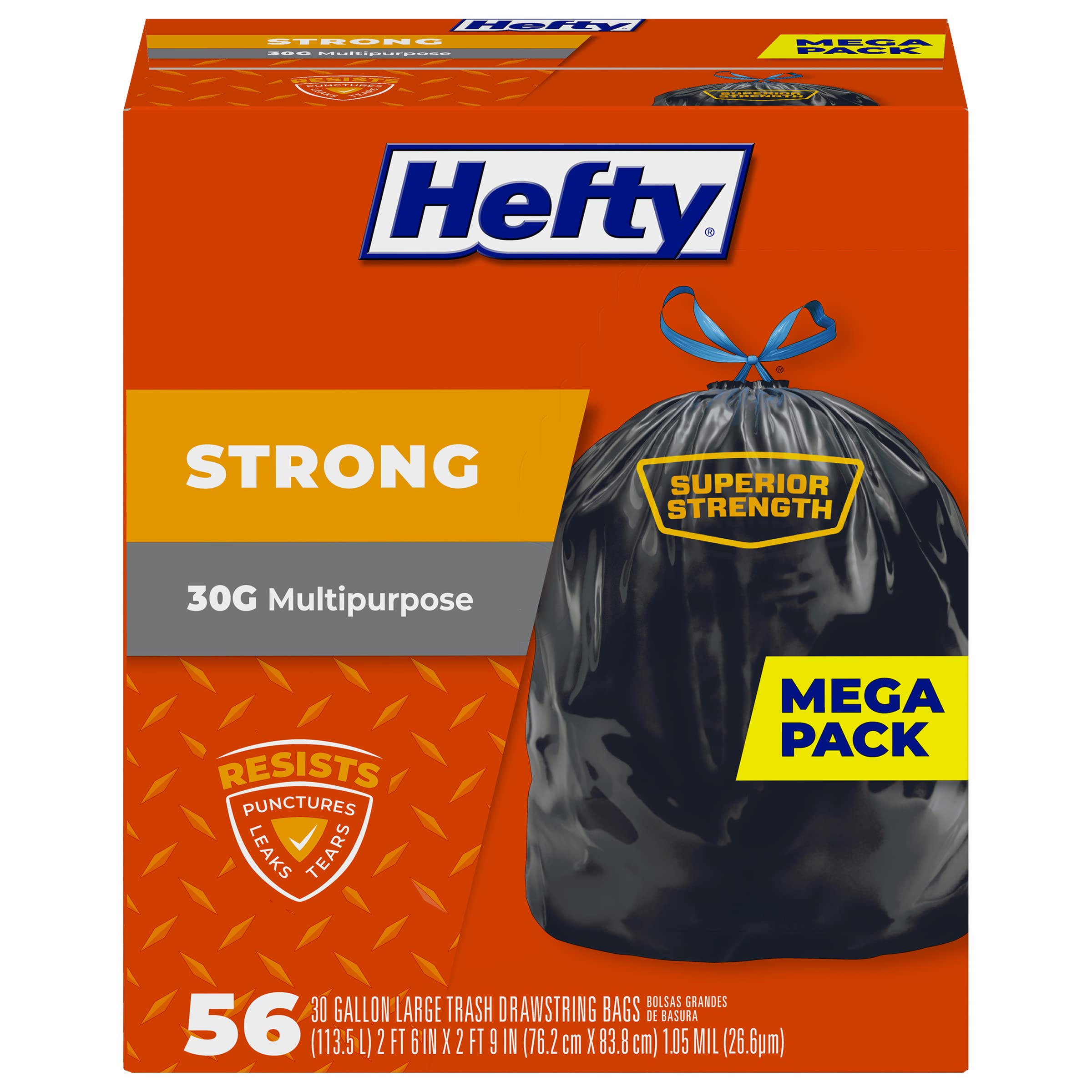 Foto 2 pulgar | Bolsas De Basura Hefty Strong 113 56 L  30 Galones  Tamaño 56 Bolsas - Venta Internacional.