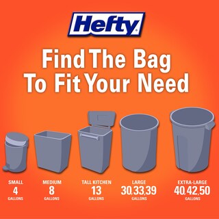 Foto 6 | Bolsas De Basura Hefty Ultra Strong De 13 Galones Y 40 Unidades Color Gris - Venta Internacional.