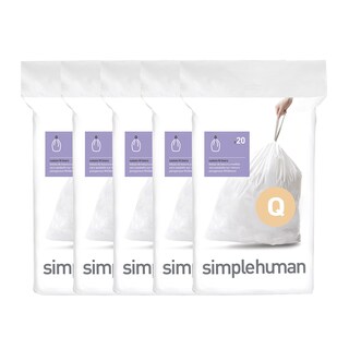 Foto 1 | Bolsas De Basura Simplehuman Code Q De 50 A 65 Litros 13 A 17 Galones 100 Unidades - Venta Internacional.