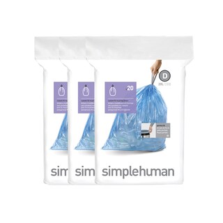 Foto 1 | Bolsas De Basura Simplehuman Code D 20 Litros 5.3 Galones 60 Unidades Azules - Venta Internacional.