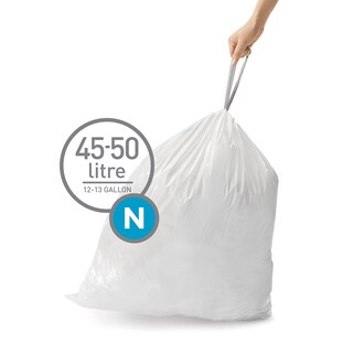 Foto 2 | Bolsas De Basura Simplehuman Code N 45-50 L 60 Unidades Blancas - Venta Internacional.