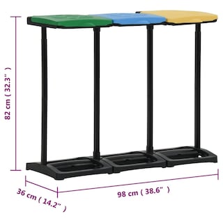 Foto 3 | Soporte Para Bolsas De Basura Vidaxl Multicolor Ligero Y Portátil - Venta Internacional.