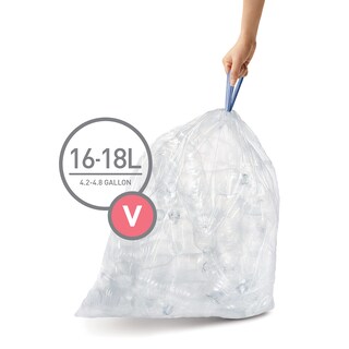 Foto 2 | Bolsas De Basura Simplehuman Code V 60 Unidades 16 A 18 Litros 4 2 A 4 8 Galones - Venta Internacional.