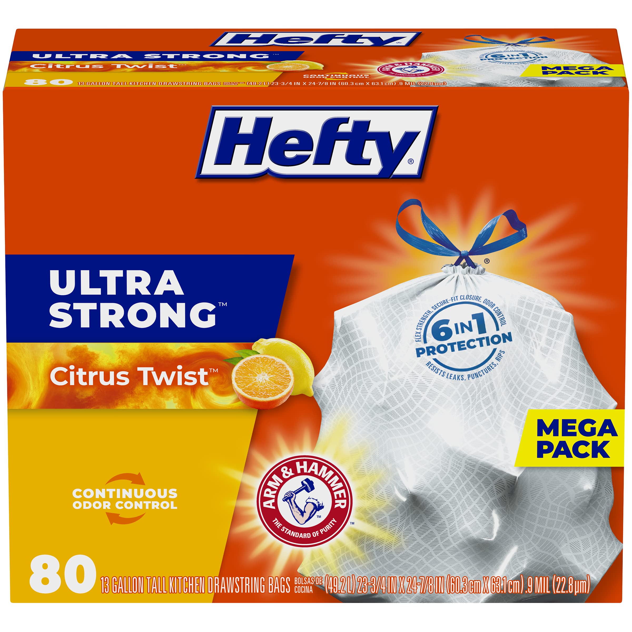 Foto 2 pulgar | Bolsas De Basura Hefty Ultra Strong  13 Galones  80 Unidades  Blancas - Venta Internacional.