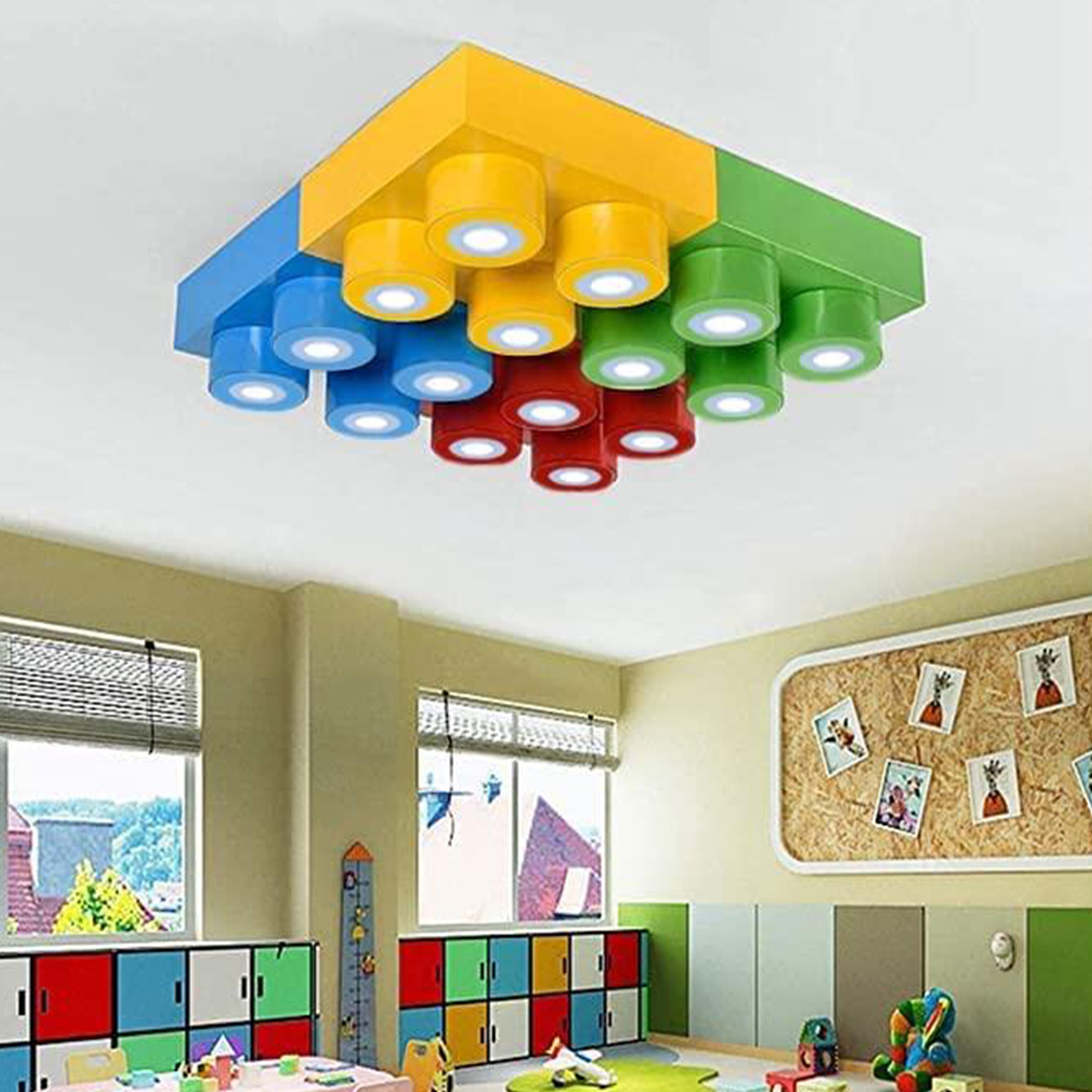 Lampara de  Techo Bloques Para Armar 4 Piezas Multicolor $9,499