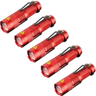 Foto 2 | Linterna Táctica Ajustable Escalada Ventdepot Mxrci-005 5 Piezas Rojo