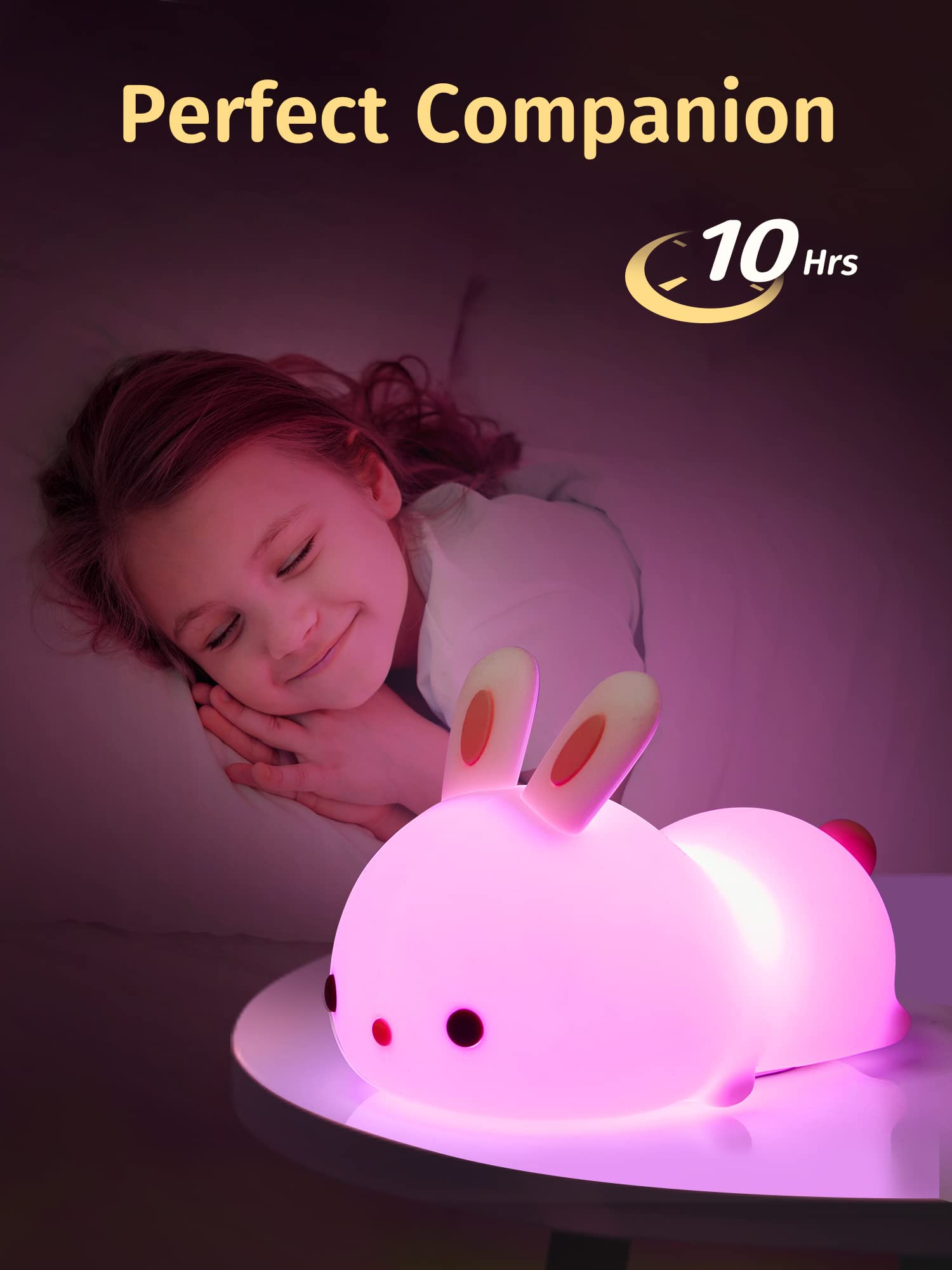 Foto 4 | Night Light One Fire Bunny Para Niños, 16 Colores, Recargable - Venta Internacional.