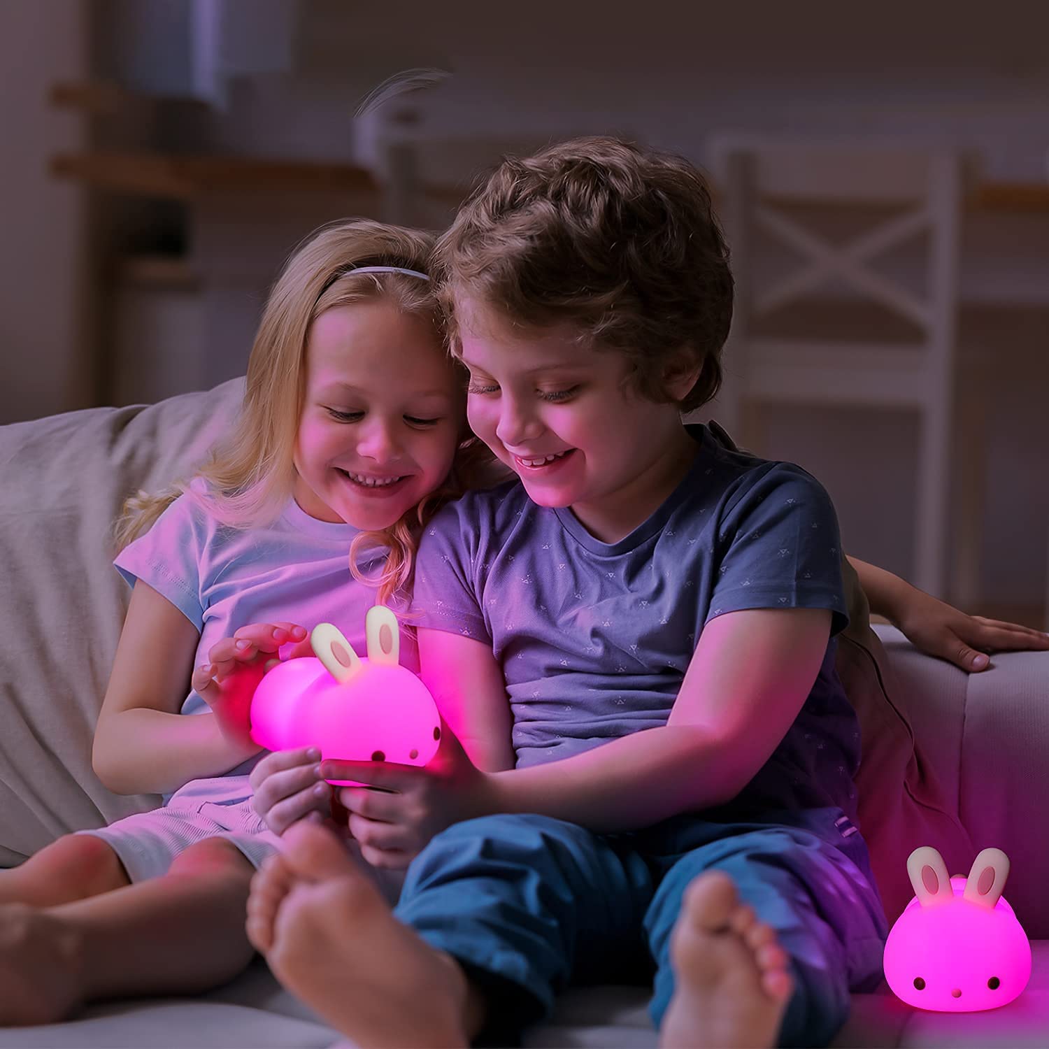 Foto 7 | Night Light One Fire Bunny Para Niños, 16 Colores, Recargable - Venta Internacional.