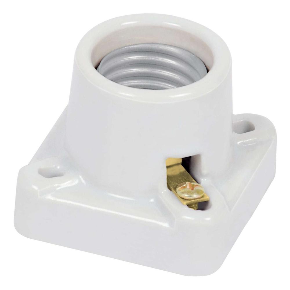 Foto 2 pulgar | Portalámpara De Porcelana Forma Cuadrada Volteck