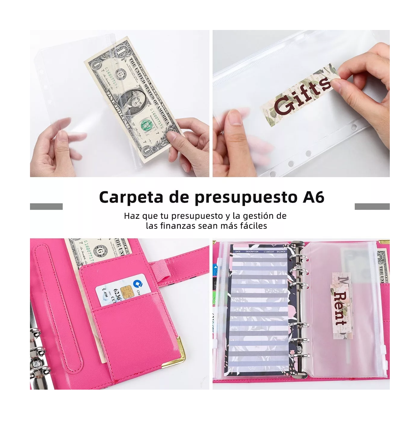 Foto 2 | Carpeta Organizadora de Gastos y Pagos A6 color Rosa