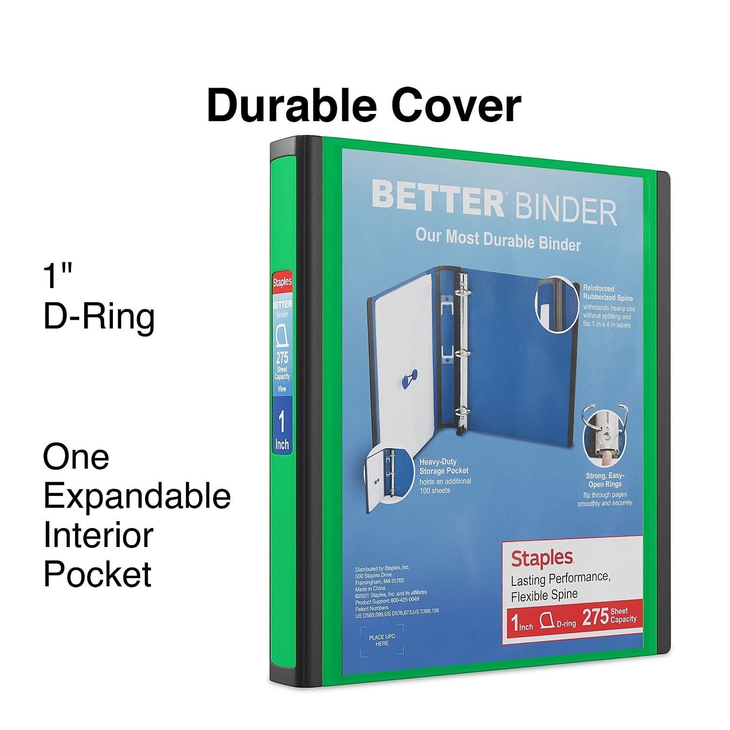 Foto 3 pulgar | Binder Staples Better 19063, 1 Pulgada En D, 3 Anillos, Vista Verde - Venta Internacional.