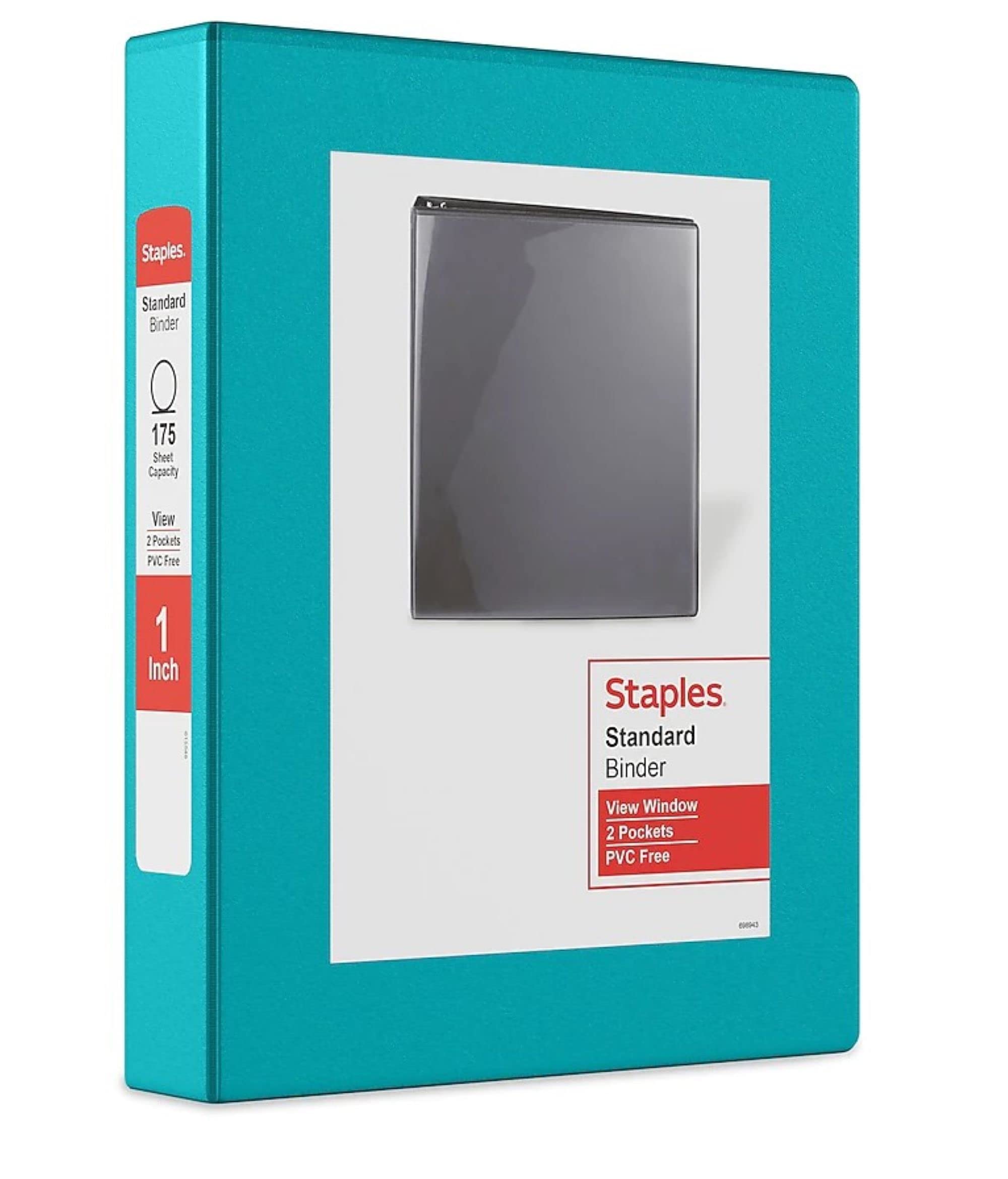 Foto 2 pulgar | View Binder Staples Mini, 5.5 X 8.5 Pulgadas, 1 Pulgada, 3 Anillos, Verde Azulado - Venta Internacional.