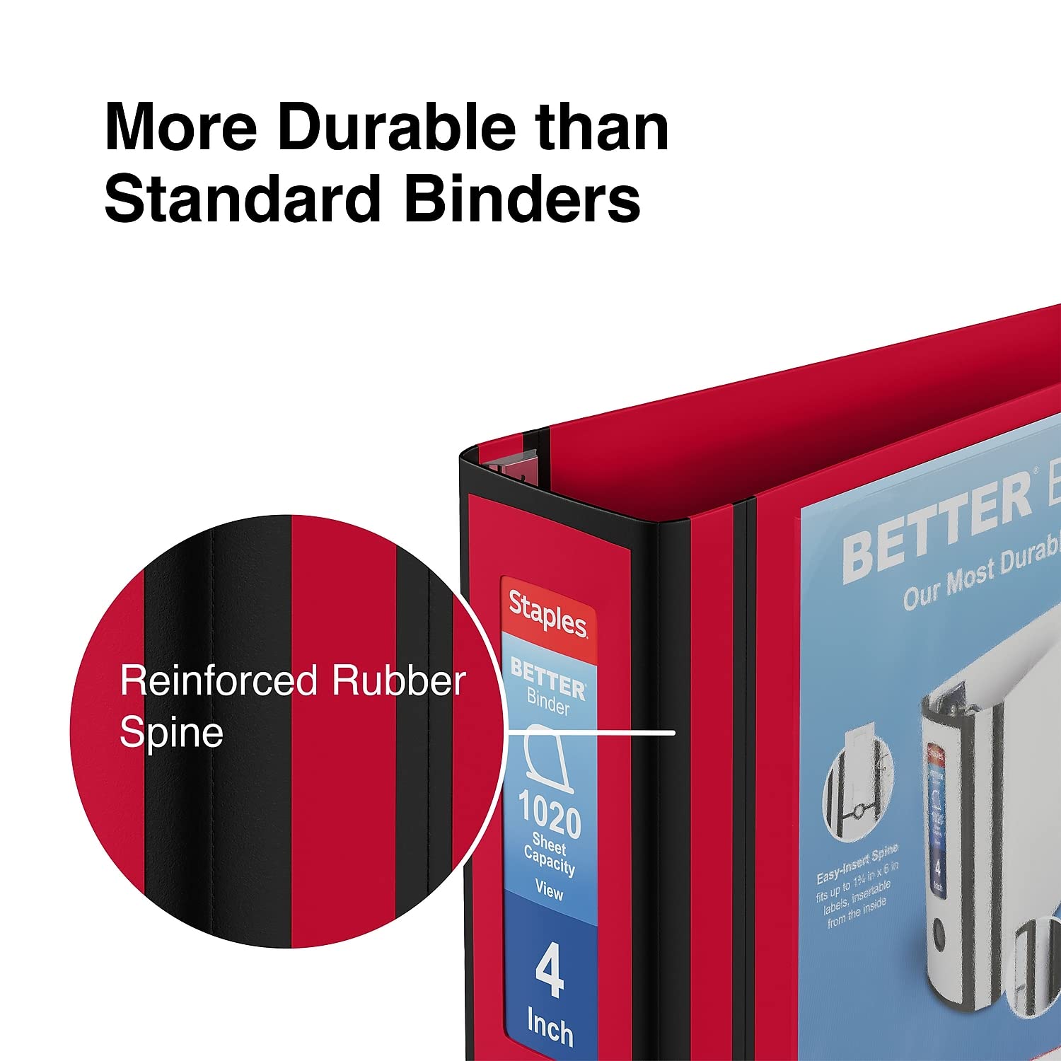 Foto 6 pulgar | Binder Staples Better De 4 Pulgadas Y 3 Anillas Con Vista En Rojo - Venta Internacional.