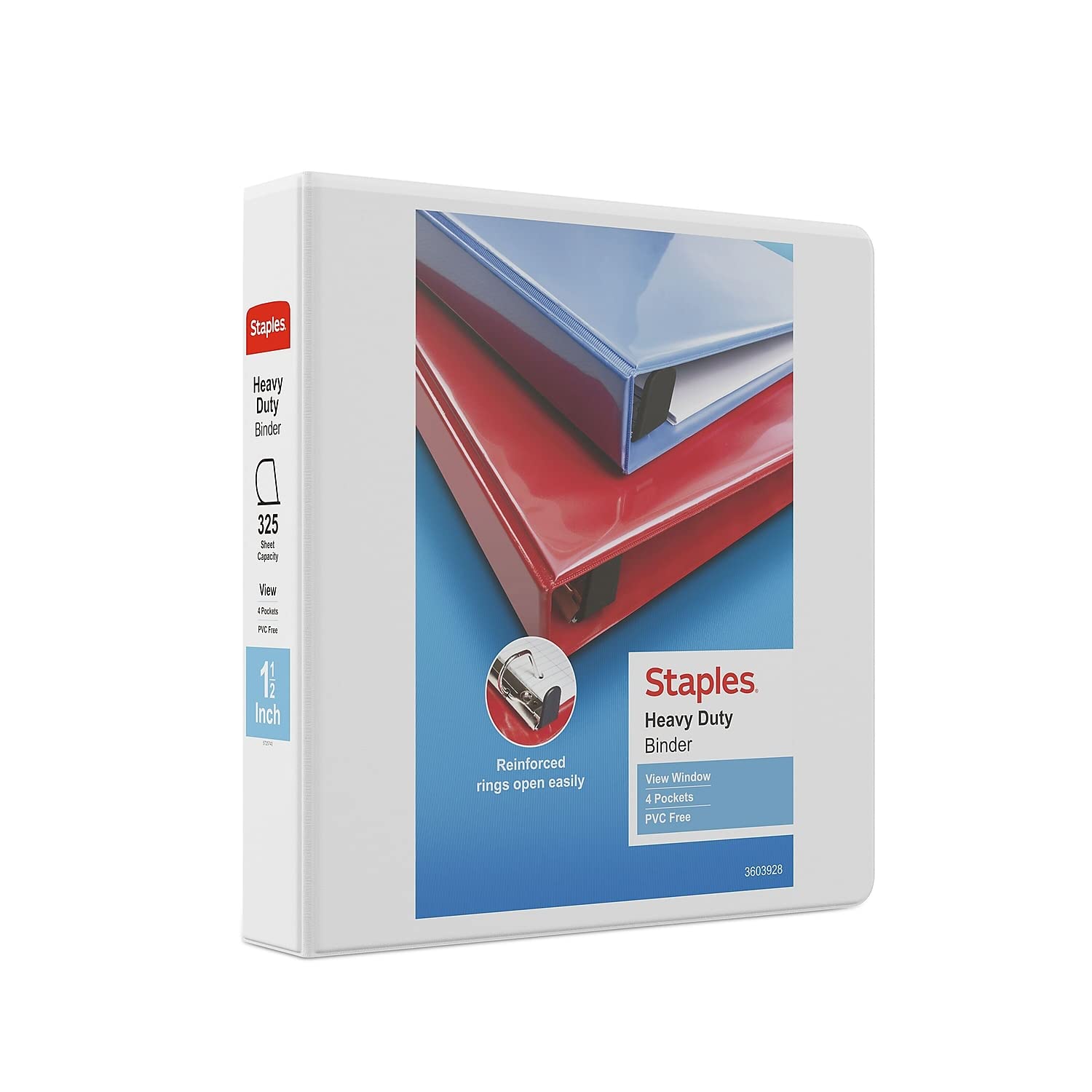 View Binder Staples 82684 Heavy Duty, 1.5 Pulgadas, Color Blanco - Venta Internacional.