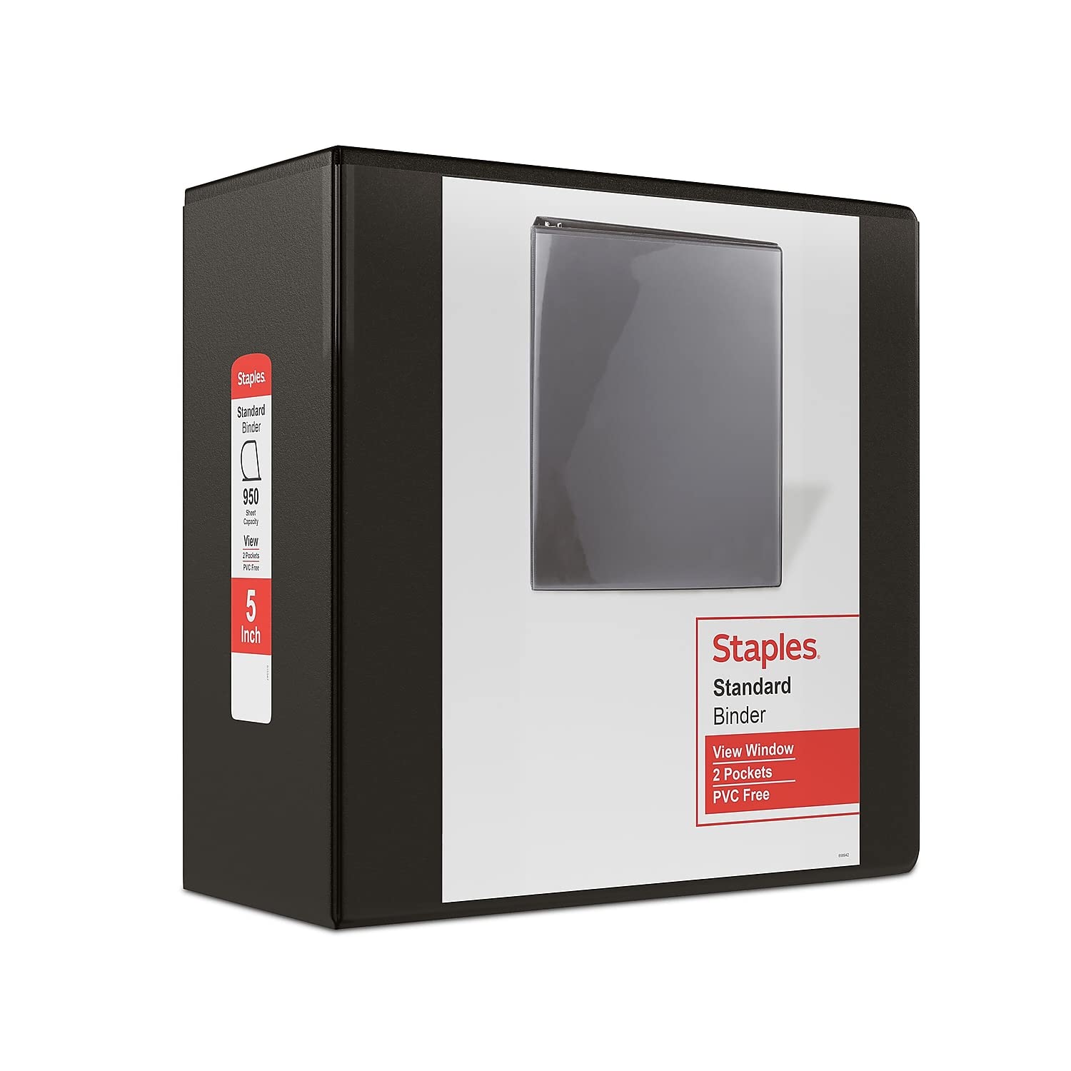 Binder Staples 976180, Con Vista Estándar, Anillos En D De 5 Pulgadas, Negros - Venta Internacional. $944
