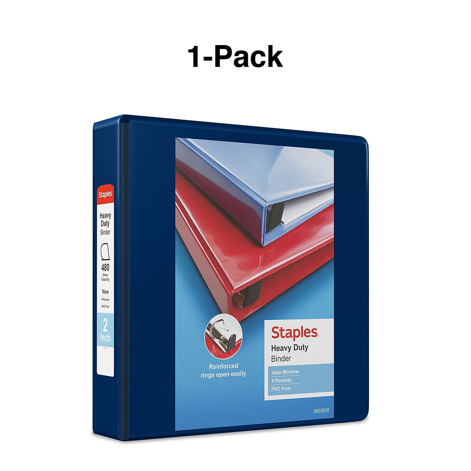 Foto 6 | View Binder Staples 82673, Resistente, 2 Pulgadas Y 3 Anillos, Azul - Venta Internacional.