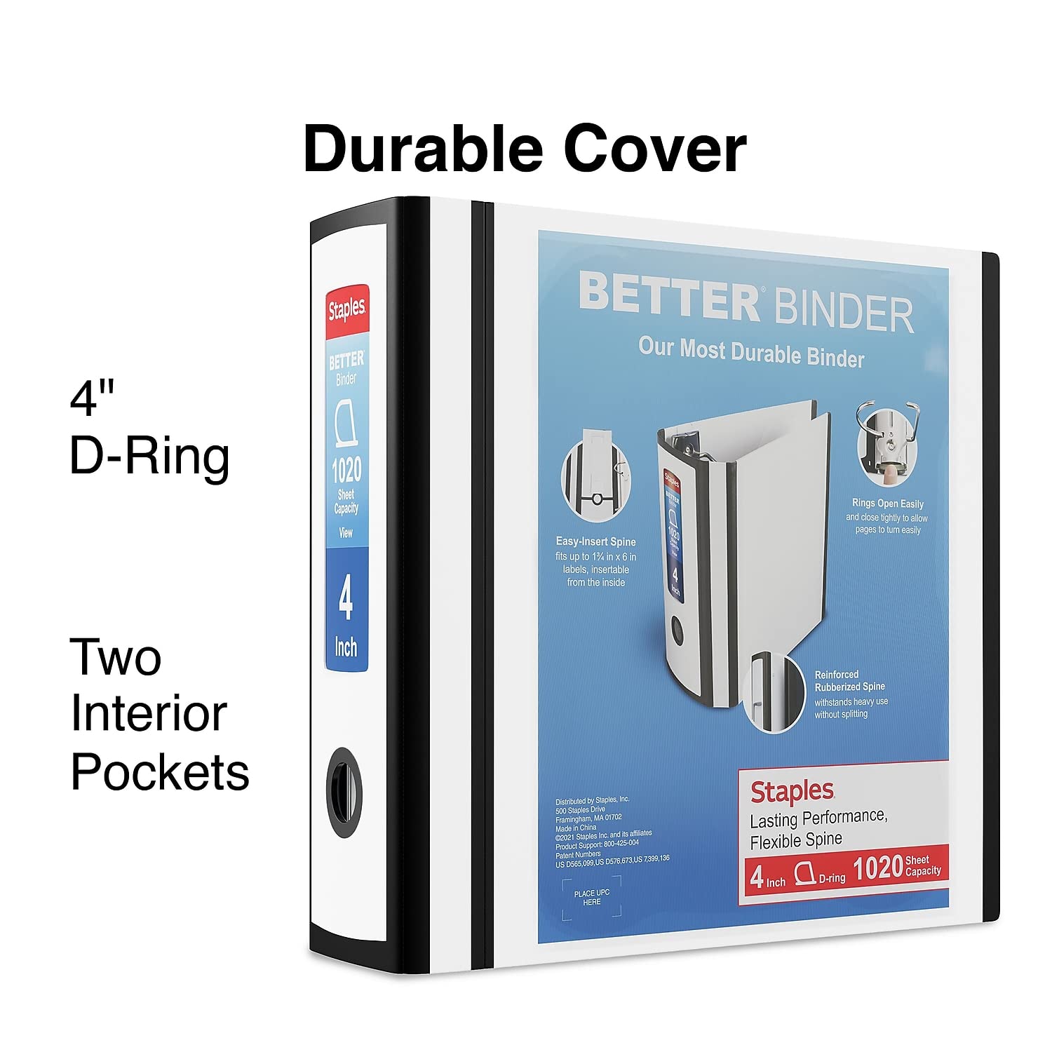 Foto 3 pulgar | Binder Staples Better, 3 Anillas, 4 Pulgadas, Color Blanco, 1020 Hojas - Venta Internacional.