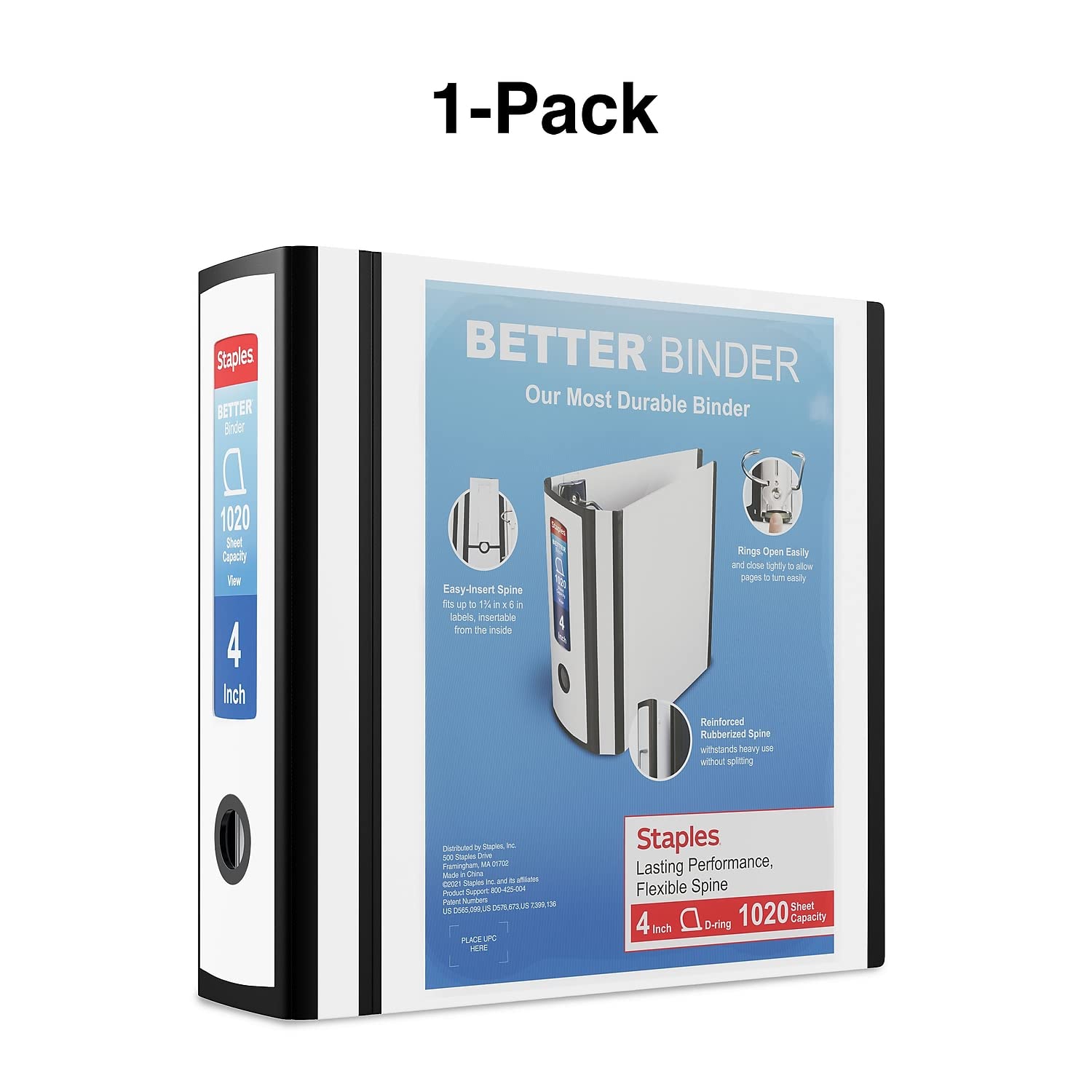 Foto 8 pulgar | Binder Staples Better, 3 Anillas, 4 Pulgadas, Color Blanco, 1020 Hojas - Venta Internacional.