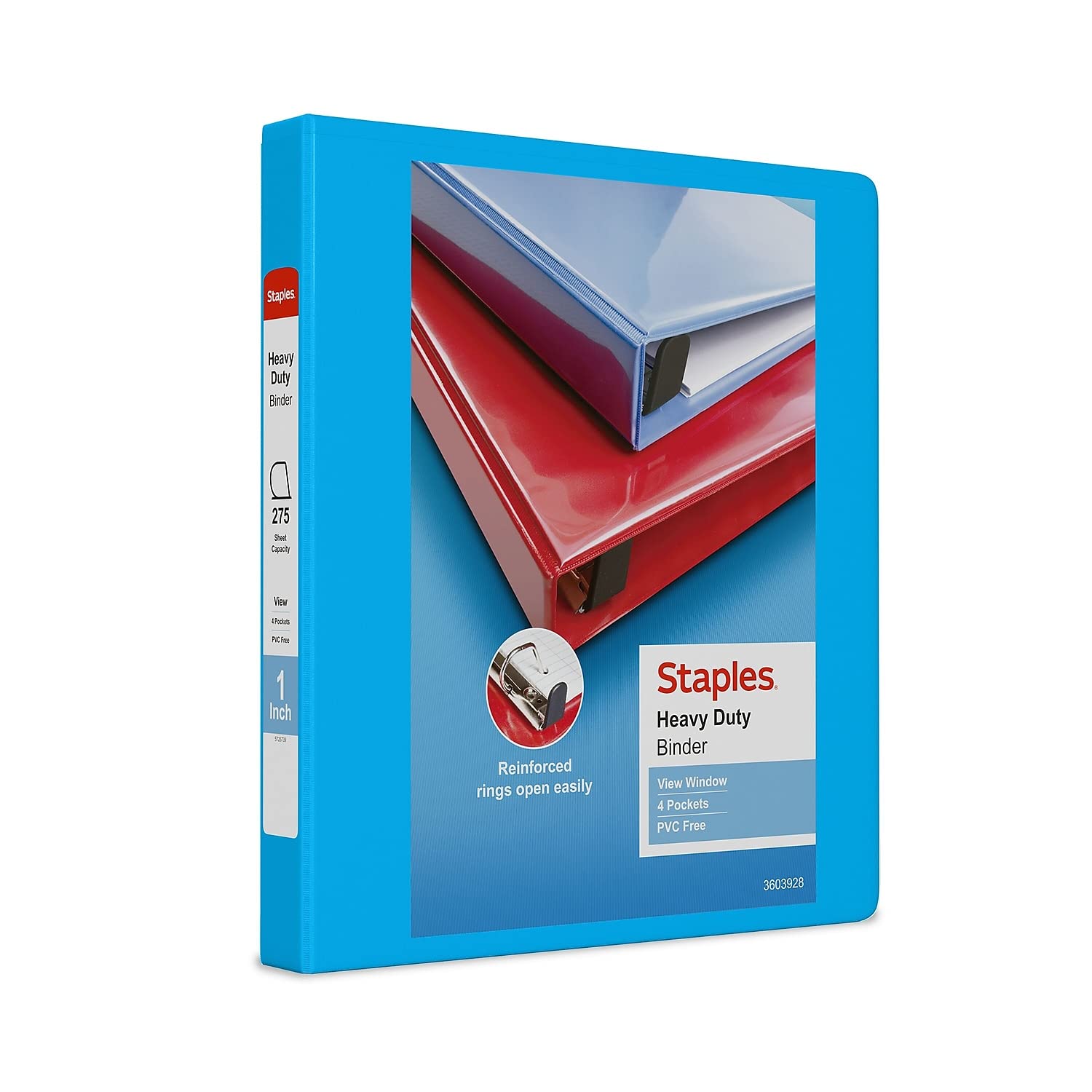 Anillas En D View Binder Staples 976056 De 1 Pulgada, Color Azul Claro - Venta Internacional.