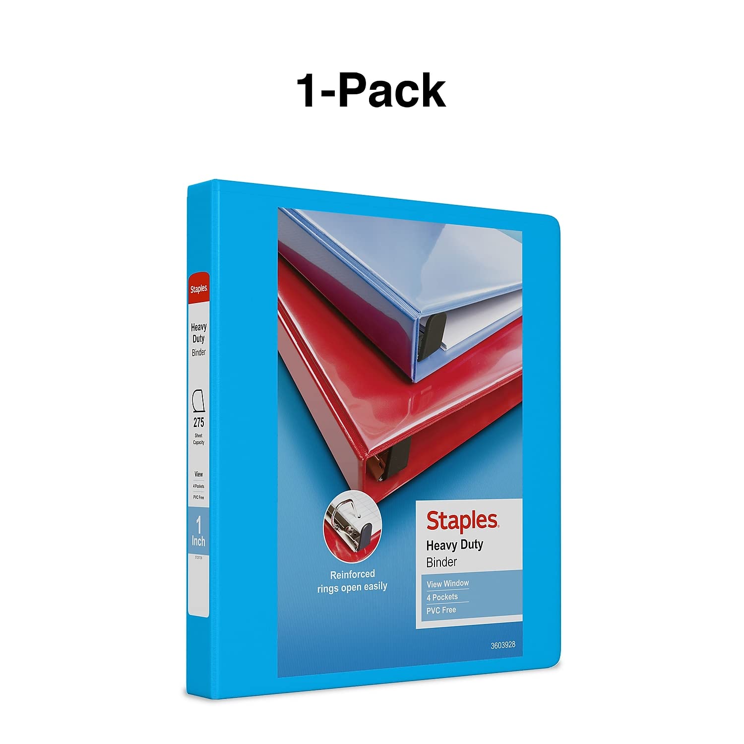 Foto 7 | Anillas En D View Binder Staples 976056 De 1 Pulgada, Color Azul Claro - Venta Internacional.