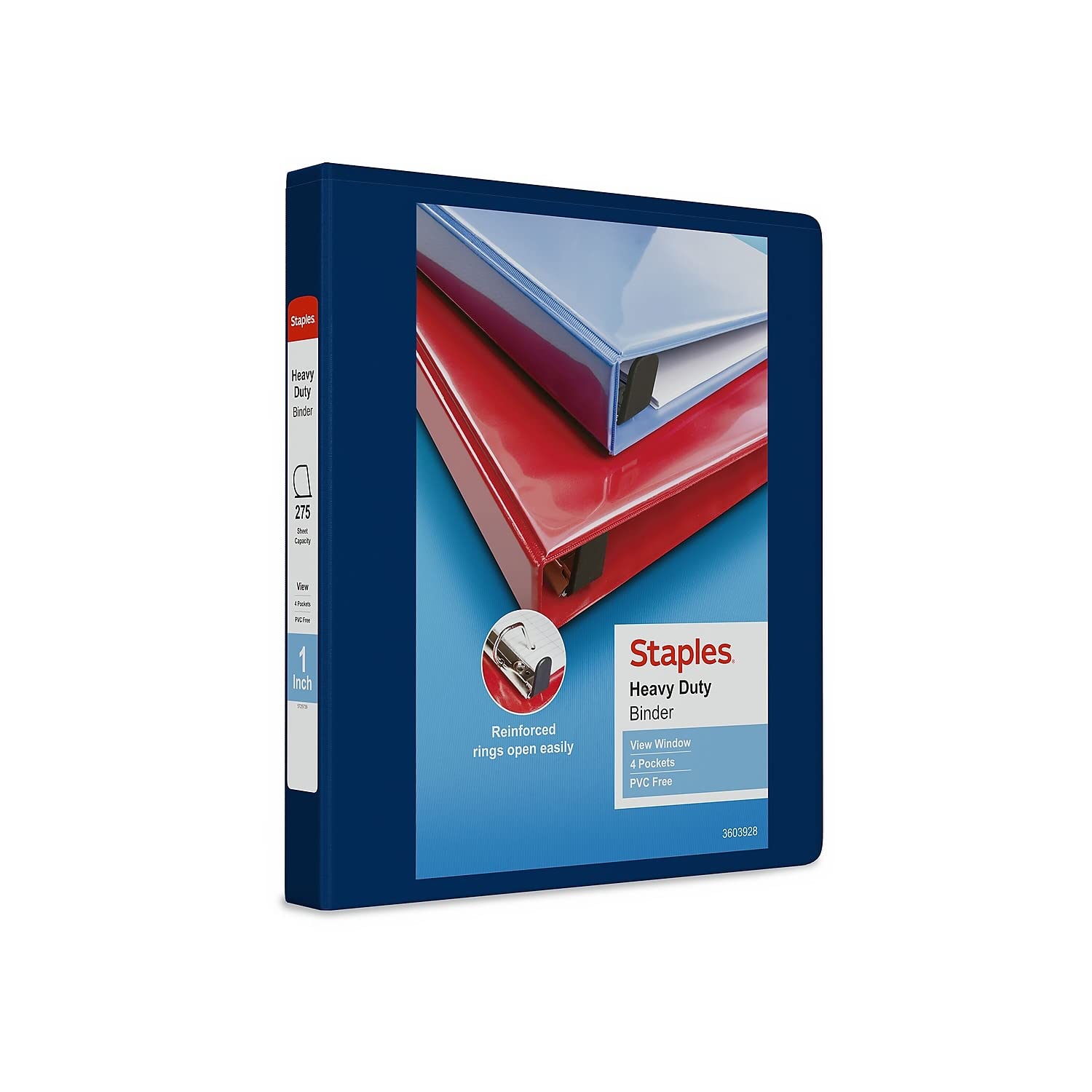 Binder Staples 82700 Heavy Duty, 3 Anillos De 1 Pulgada, Azul - Venta Internacional.