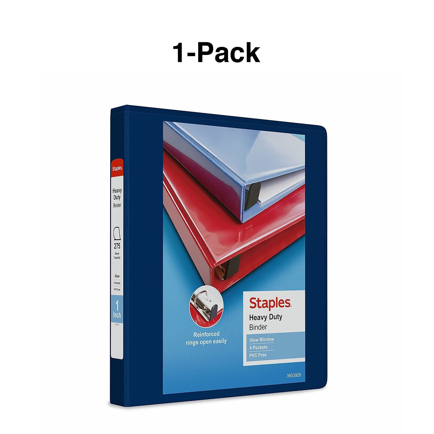 Foto 7 pulgar | Binder Staples 82700 Heavy Duty, 3 Anillos De 1 Pulgada, Azul - Venta Internacional.