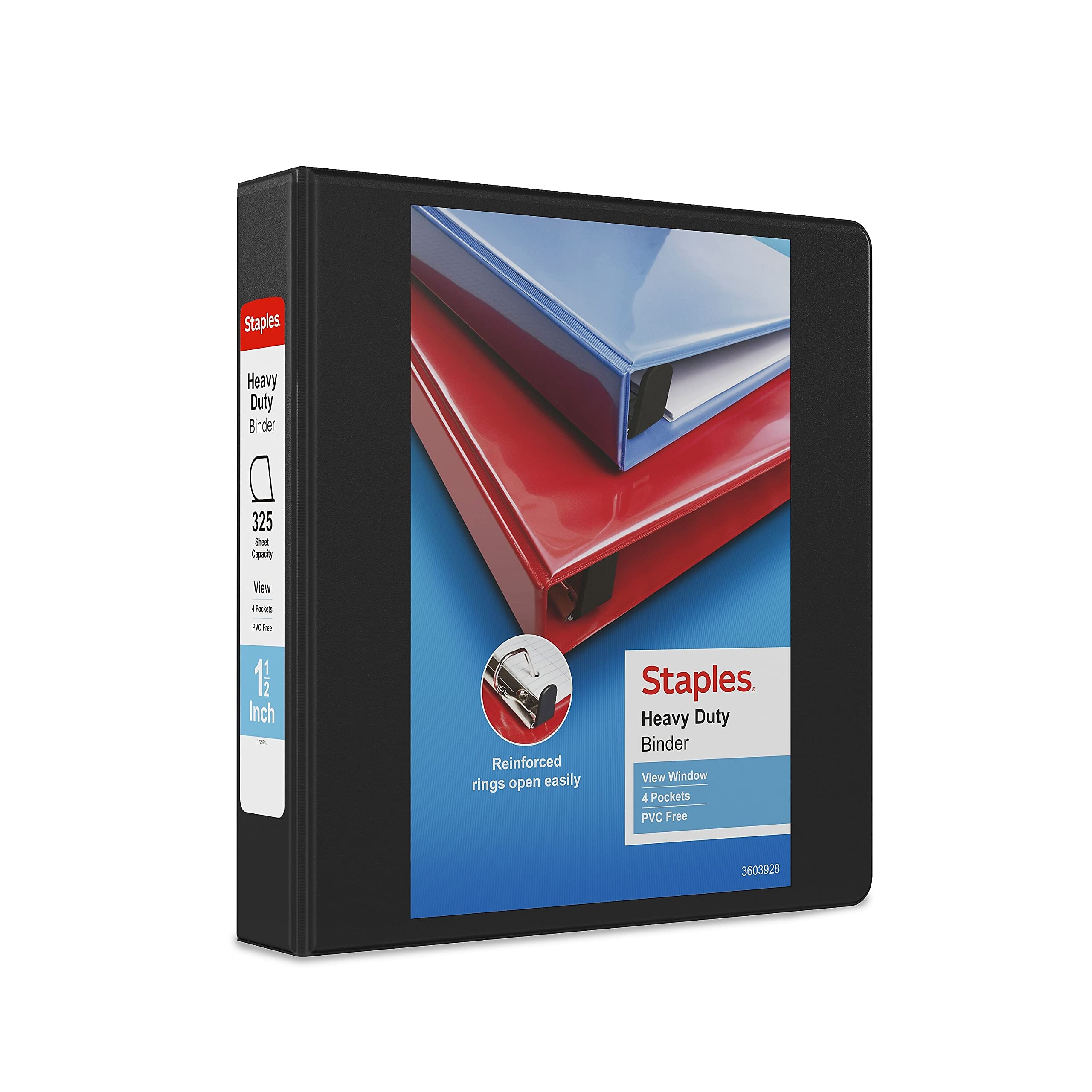 Foto 2 pulgar | Binder Staples Heavy-duty Con Vista De 3 Anillas, 1.5 Pulgadas, Color Negro, Paquete De 3 - Venta Internacional.