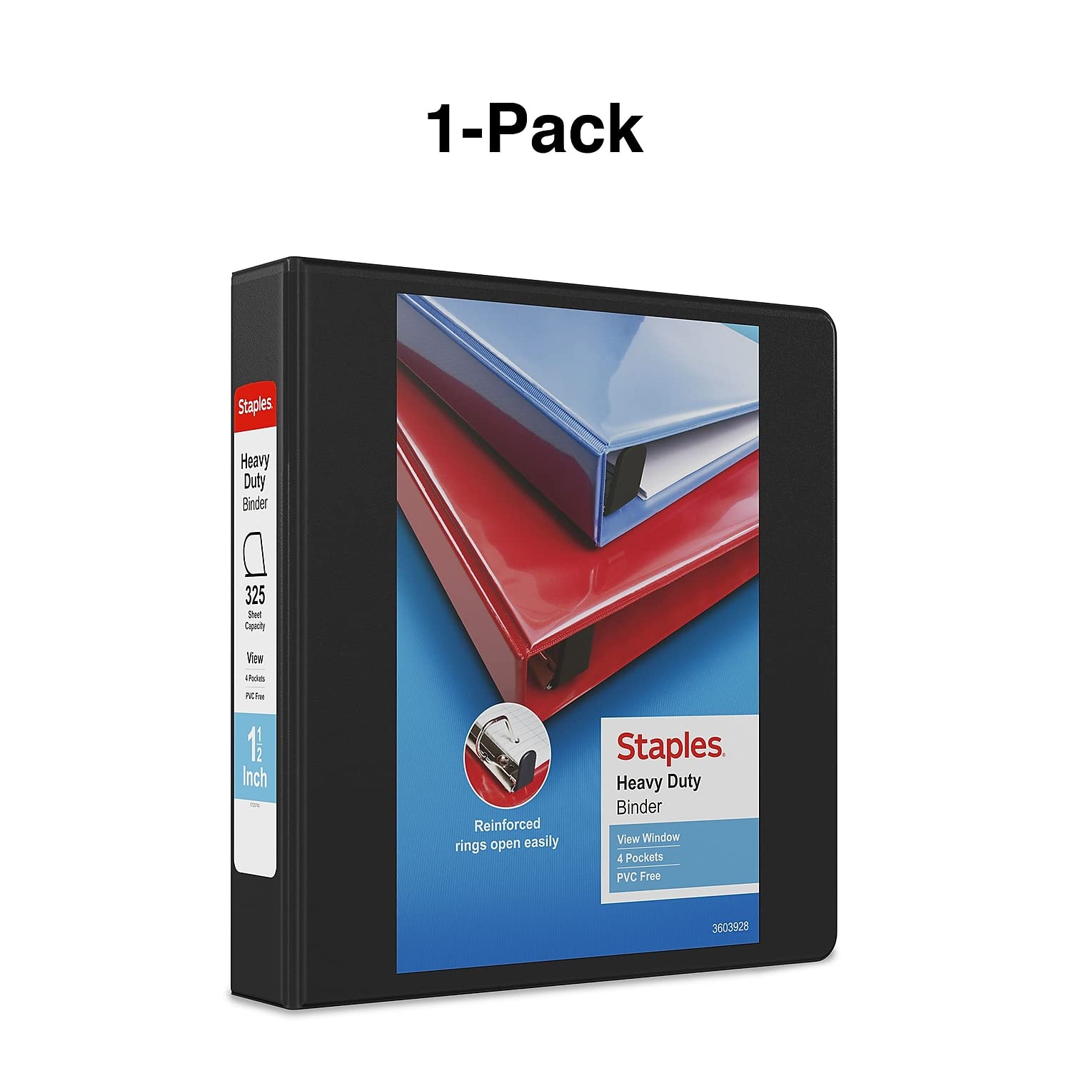 Foto 7 pulgar | Binder Staples Heavy-duty Con Vista De 3 Anillas, 1.5 Pulgadas, Color Negro, Paquete De 3 - Venta Internacional.