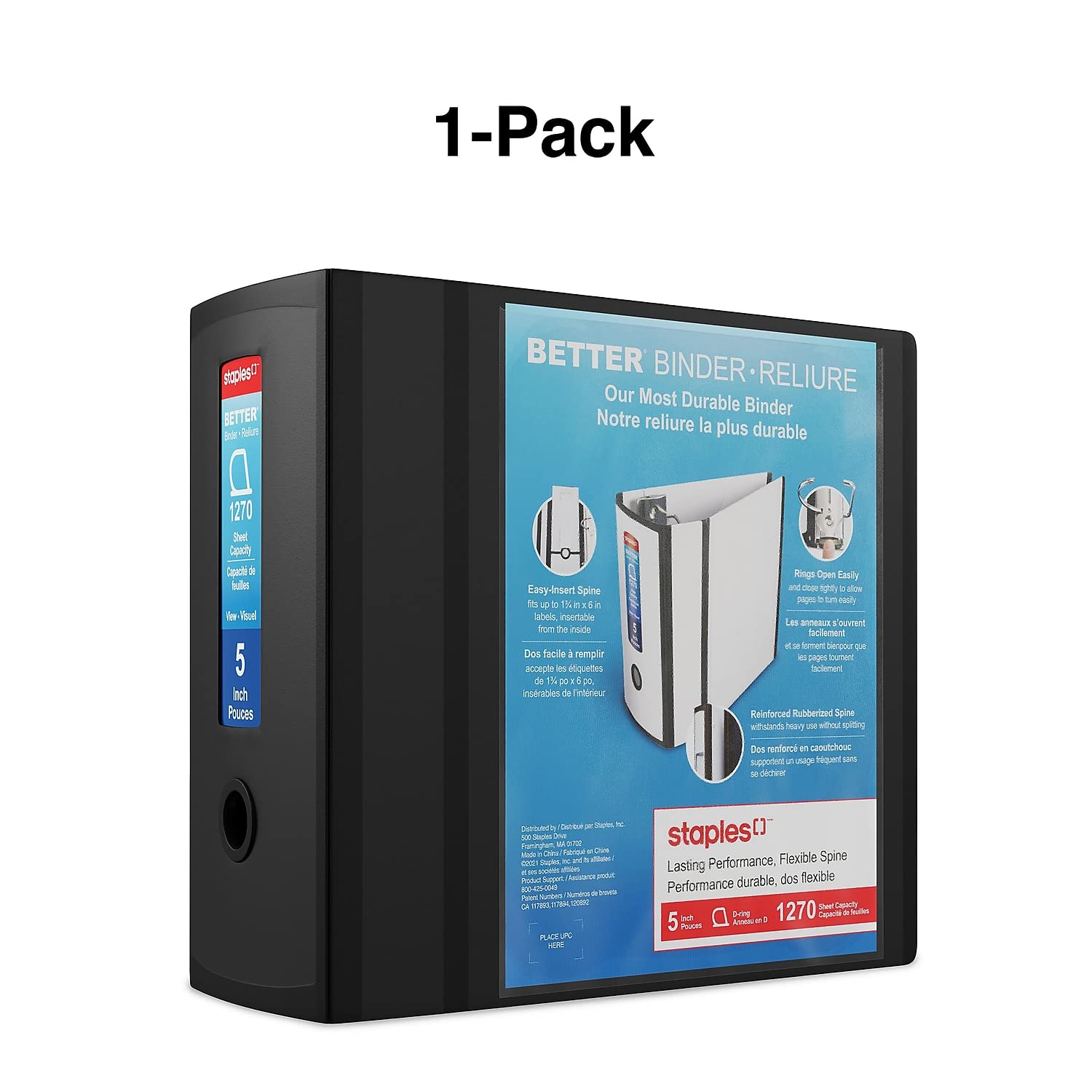 Foto 8 pulgar | Binder Staples Better Heavy-duty View, 5 Pulgadas Y 1000 Hojas - Venta Internacional.