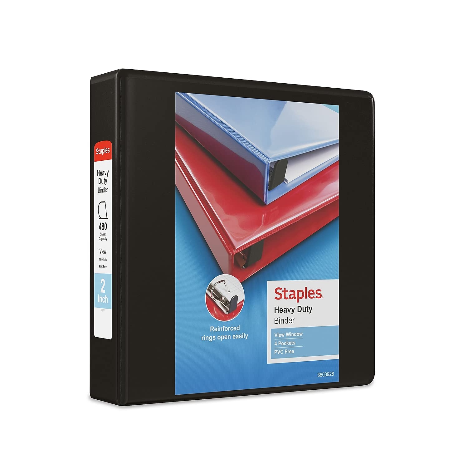 Foto 2 pulgar | View Binder Staples 82679 Heavy Duty, 2 Pulgadas Y 3 Anillos, Negro - Venta Internacional.