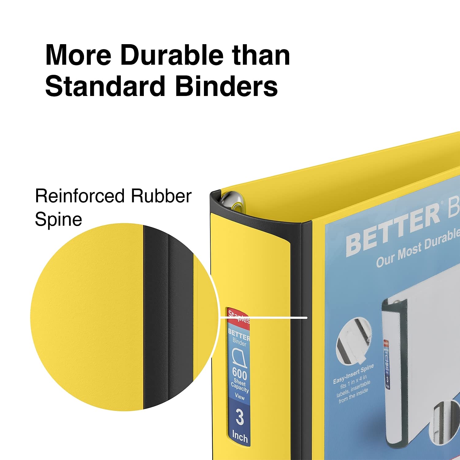 Foto 6 pulgar | Binder Staples Better, 3 Anillas, 3 Pulgadas D, Color Amarillo (20245) - Venta Internacional.