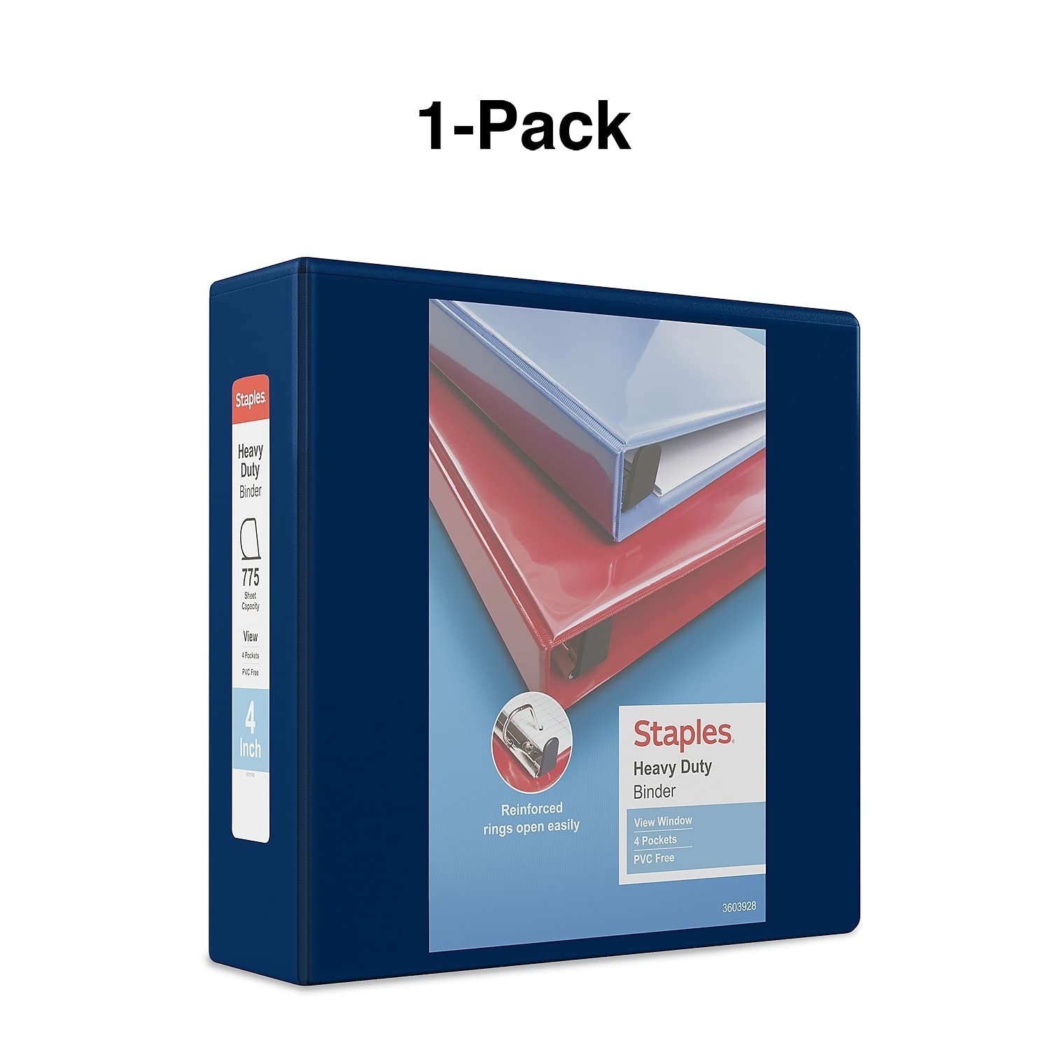 Foto 7 pulgar | Binder Staples 976049, Resistente, 4 Pulgadas En D, 3 Anillos, Azul Marino - Venta Internacional.