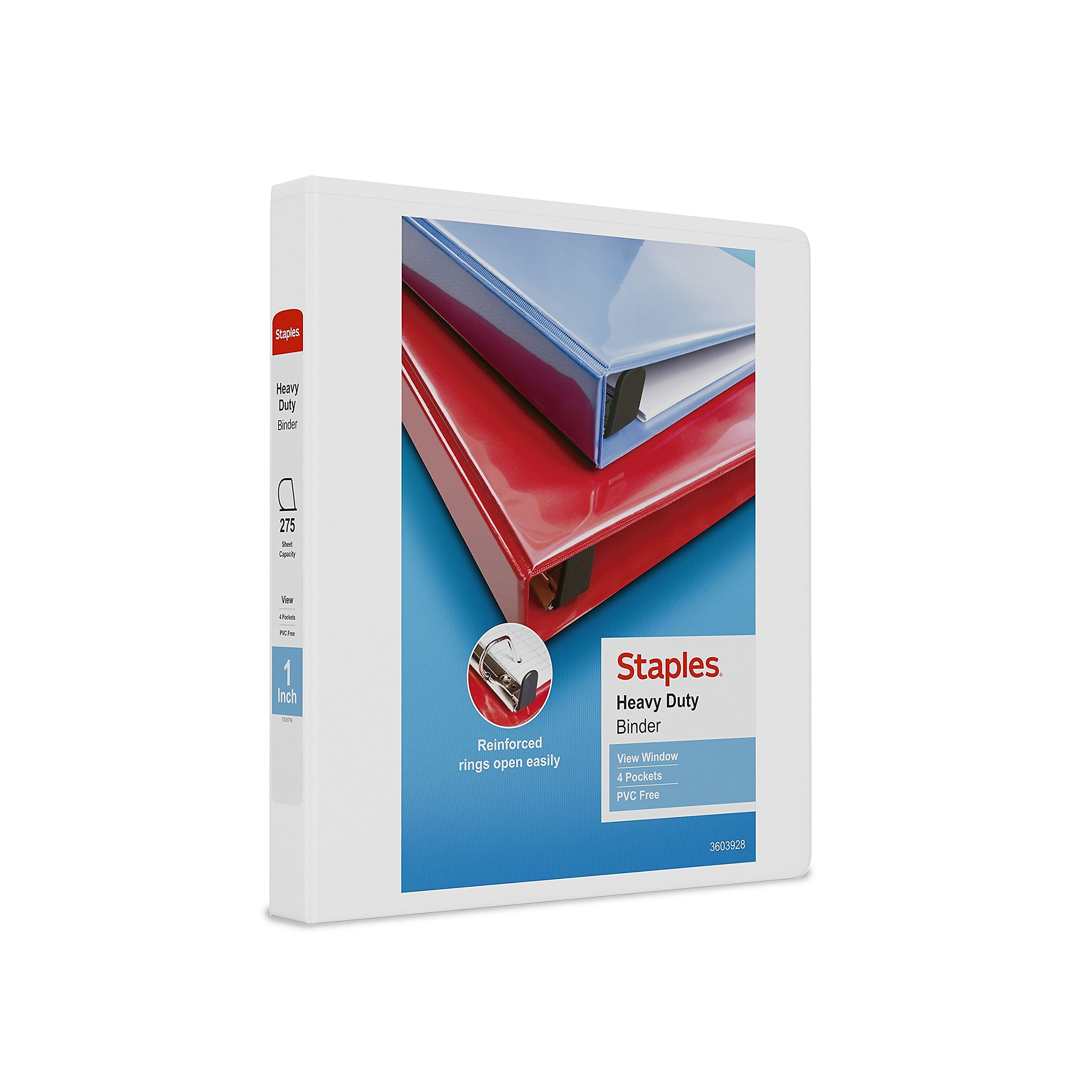 Foto 2 pulgar | Binder Staples Heavy Duty Con Vista De 3 Anillas, 1 Pulgada, Color Blanco, Paquete De 3 - Venta Internacional.