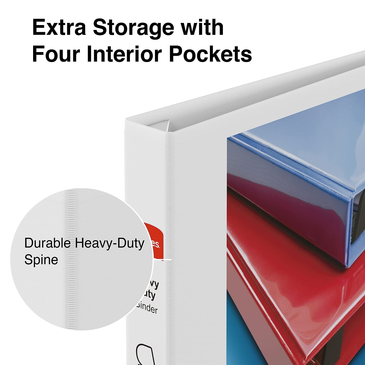 Foto 4 | Binder Staples Heavy Duty Con Vista De 3 Anillas, 1 Pulgada, Color Blanco, Paquete De 3 - Venta Internacional.