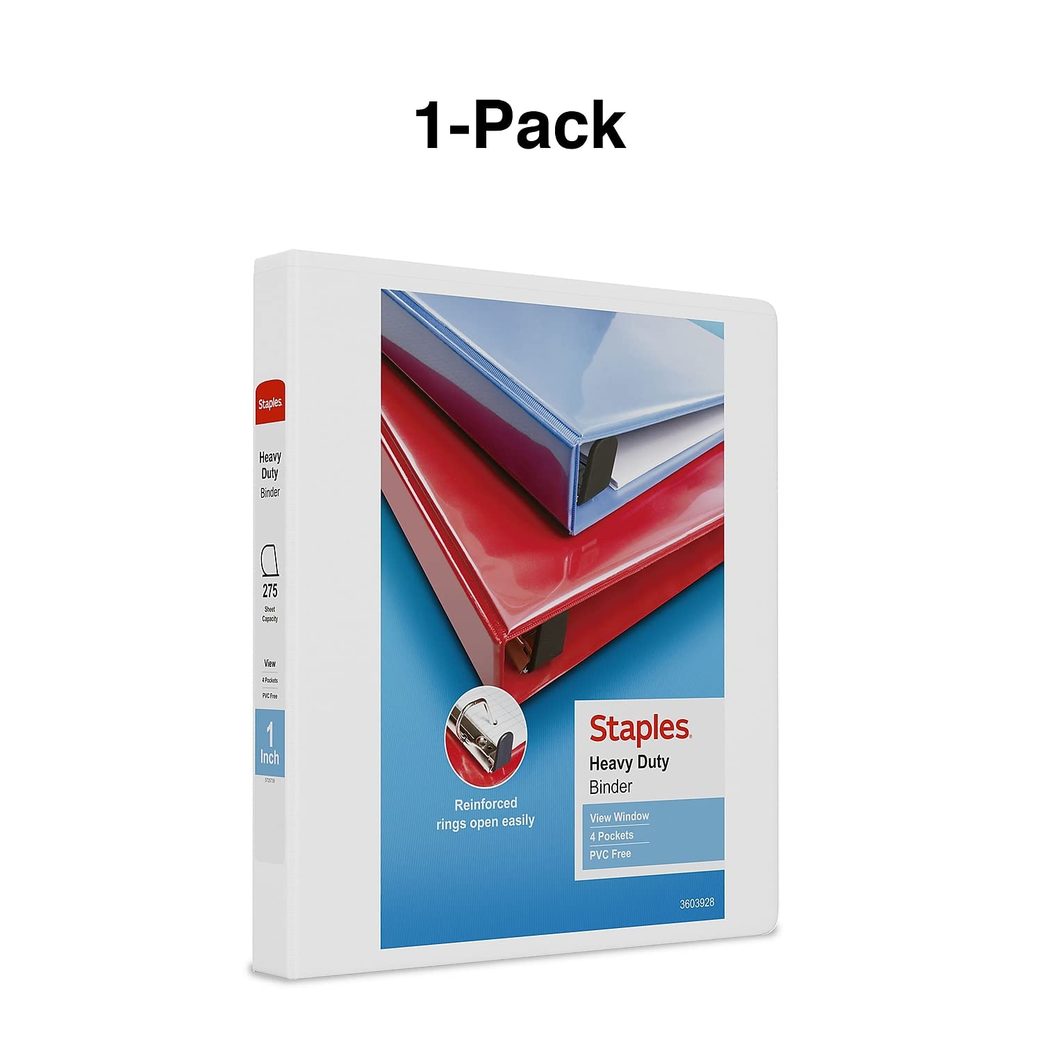 Foto 7 pulgar | Binder Staples Heavy Duty Con Vista De 3 Anillas, 1 Pulgada, Color Blanco, Paquete De 3 - Venta Internacional.