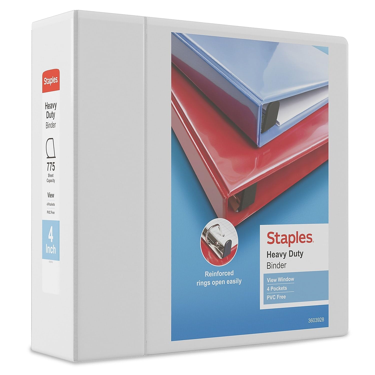 Foto 2 pulgar | View Binder Staples Heavy-duty, 4 Pulgadas, 3 Anillas, 4 Anillas, 4 Unidades, 4 Unidades - Venta Internacional.