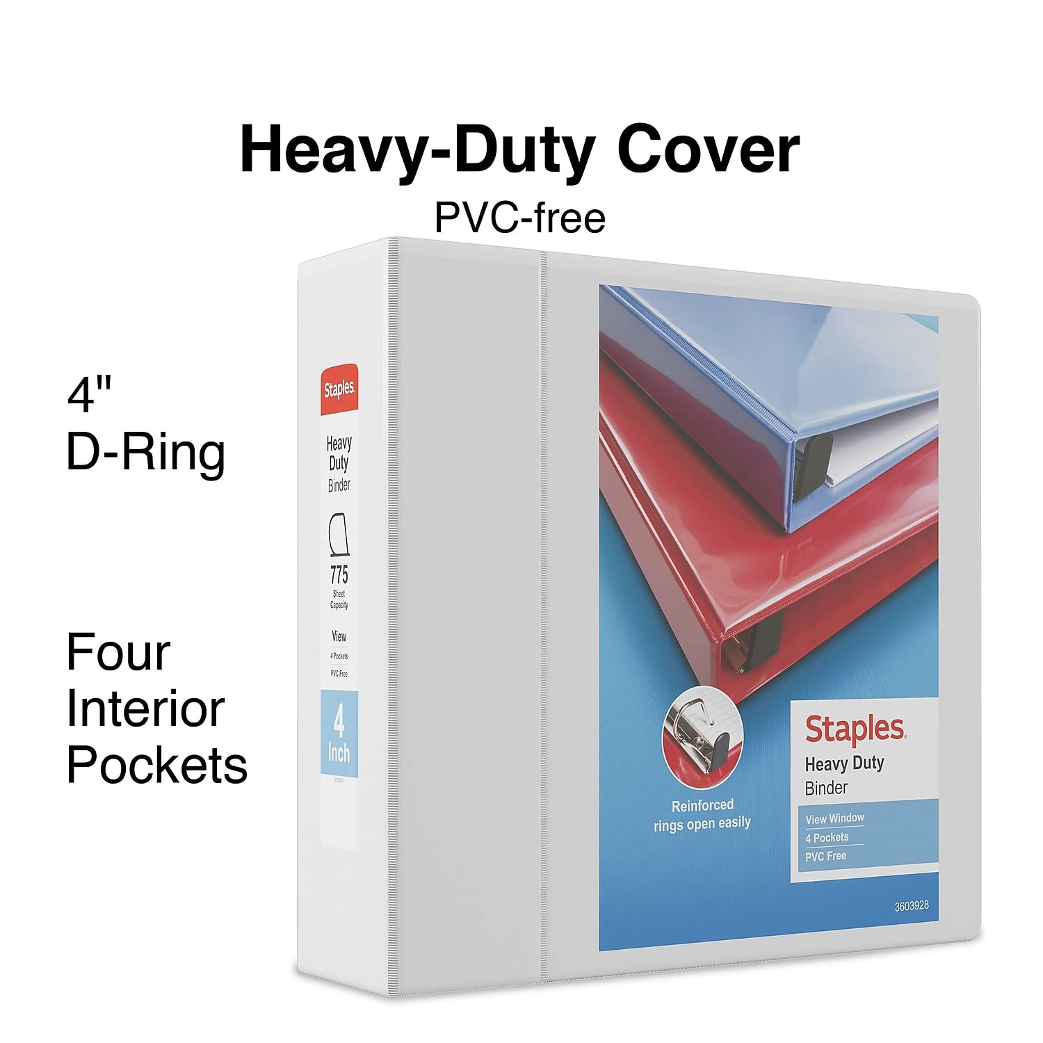 Foto 4 pulgar | View Binder Staples Heavy-duty, 4 Pulgadas, 3 Anillas, 4 Anillas, 4 Unidades, 4 Unidades - Venta Internacional.