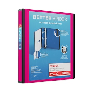 Foto 1 | Binder Staples Better, 3 Anillas, 1.5 Pulgadas De Profundidad, Color Rosa, 400 Hojas, Paquete De 3 - Venta Internaciona