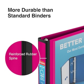 Foto 5 | Binder Staples Better, 3 Anillas, 1.5 Pulgadas De Profundidad, Color Rosa, 400 Hojas, Paquete De 3 - Venta Internaciona