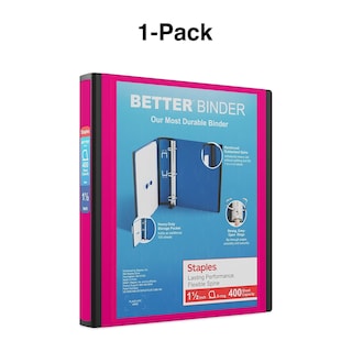 Foto 7 | Binder Staples Better, 3 Anillas, 1.5 Pulgadas De Profundidad, Color Rosa, 400 Hojas, Paquete De 3 - Venta Internaciona