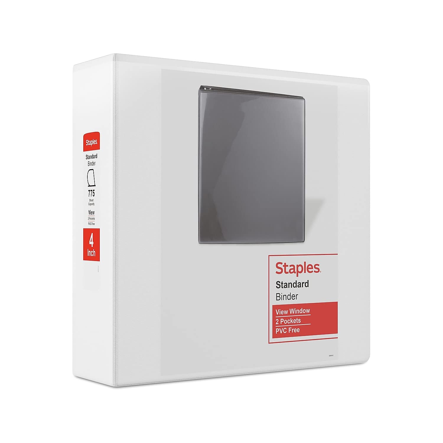 View Binder Staples 976178, Estándar, 4 Pulgadas En D, 3 Anillos, Blanco - Venta Internacional.