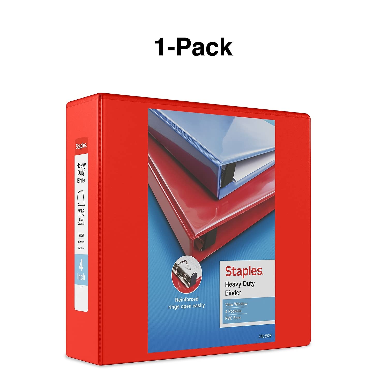 Foto 7 pulgar | Binder Staples Heavy Duty De 4 Pulgadas Con 3 Anillos View Red, Paquete De 2 - Venta Internacional.