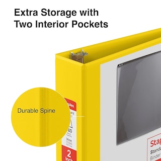 Foto 3 | Binder Staples St60223, 2 Pulgadas, 3 Anillos Con Vista En D, Amarillo - Venta Internacional.