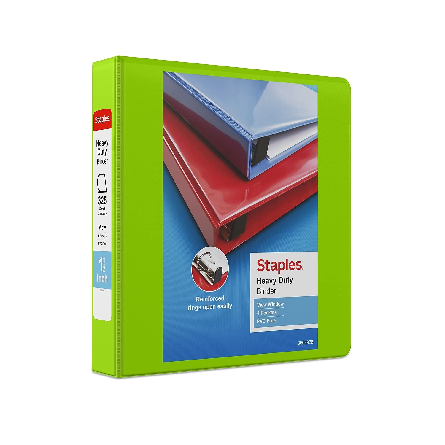 Ver Binder Staples 82686 Chartreuse De Alta Resistencia De 1.5 Pulgadas - Venta Internacional.