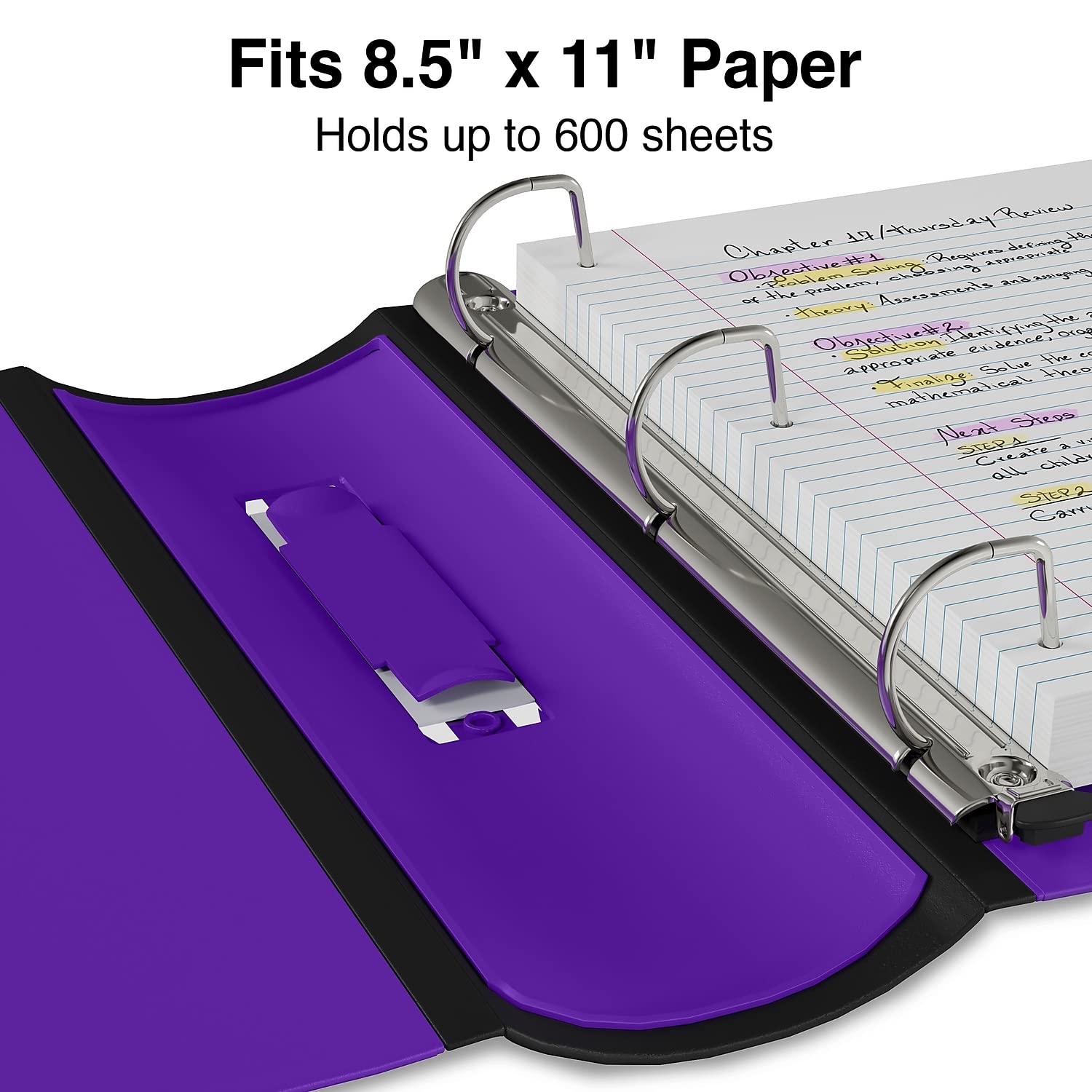 Foto 5 pulgar | Binder Staples Better, 3 Anillas, 3 Pulgadas, Inclinadas En D View, Morado - Venta Internacional.