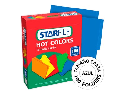 Foto 1 | Folder Hot Colors Carta Azul - 100 Piezas