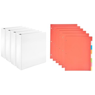 Foto 1 | Carpeta 3 Anillas 2'' Blanco Paquete 4 Separadores Plástico 8 Pestañas - Venta Internacional